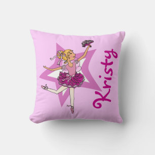Ballerina pink girl blonde kids name" Kissen