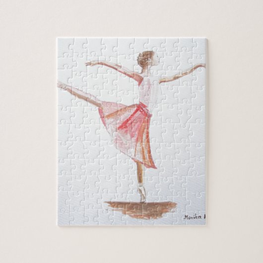 Ballerina pink Girly Aquarelltänzer Puzzle (Vertikal)
