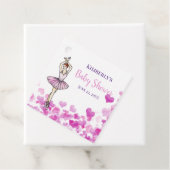 Ballerina Pink Kleid mit Hearts Baby Dusche Geschenkanhänger (Beispiel)
