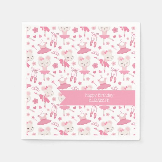 Ballerina Pink Paper Napkin Serviette (Vorderseite)