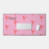 Ballerina. Pink. Personalisiert Schreibtischunterlage (Tastatur & Maus)