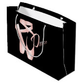 Ballerina Pink Pointe Shoes Dance LG GB Große Geschenktüte (Rückseite Schrägansicht)