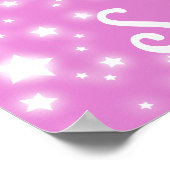 Ballerina pink - rotes Haar Mädchen Stern "Name Po Poster (Ecke)