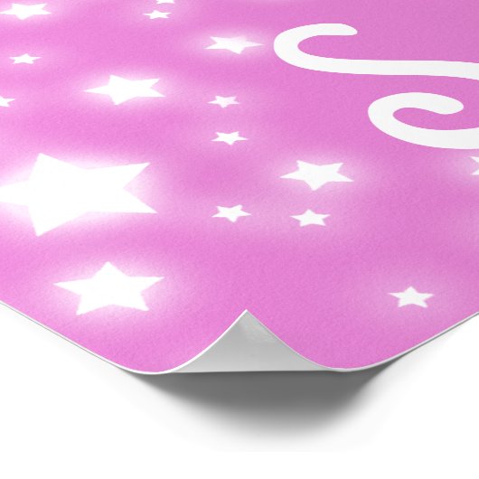 Ballerina pink - rotes Haar Mädchen Stern "Name Po Poster (Ecke)