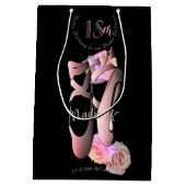 Ballerina Pink Toe Shoes Black Mittlere Geschenktüte (Rückseite)