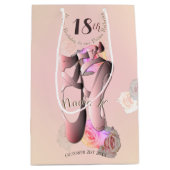 Ballerina Pink Toe Shoes Mittlere Geschenktüte (Vorderseite)