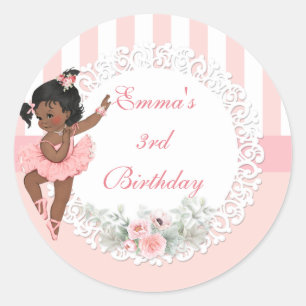 Ballerina Pink Tutu Blume Runder Aufkleber
