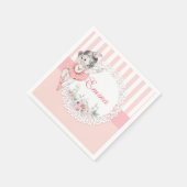 Ballerina Pink Tutu Stripes Blume Serviette (Ecke)