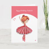 Ballerina Pink Tutu Tanz Girl Geburtstag Karte (Vorderseite)