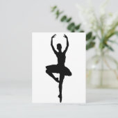 BALLERINA PIROUETTE (Ballett-Tanz-Silhouette) ~ Postkarte (Stehend Vorderseite)