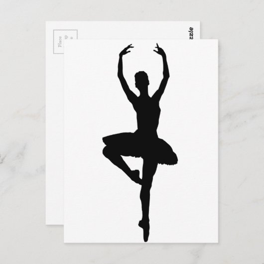 BALLERINA PIROUETTE (Ballett-Tanz-Silhouette) ~ Postkarte (Vorne/Hinten)