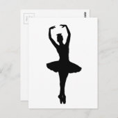 BALLERINA PIROUETTE EN POINTE (Ballet Dancer Silho Postkarte (Vorne/Hinten)