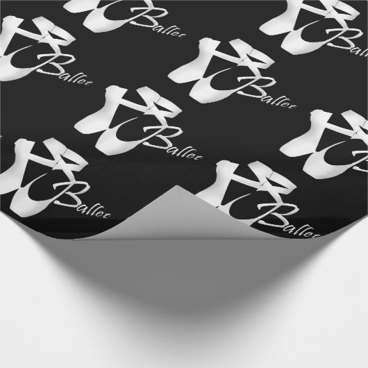 Ballerina Pointe Schuhe Weiß/Schwarz GW Geschenkpapier (Ecke)