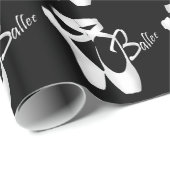 Ballerina Pointe Schuhe Weiß/Schwarz GW Geschenkpapier (Rolleneckpunkt)