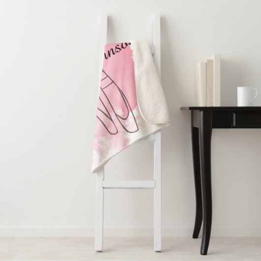 Ballerina Pointe Shoes Pink Wasserfarbe Sherpadecke (Beispiel)