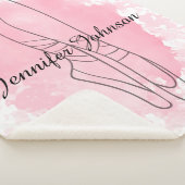 Ballerina Pointe Shoes Pink Wasserfarbe Sherpadecke (3/4)