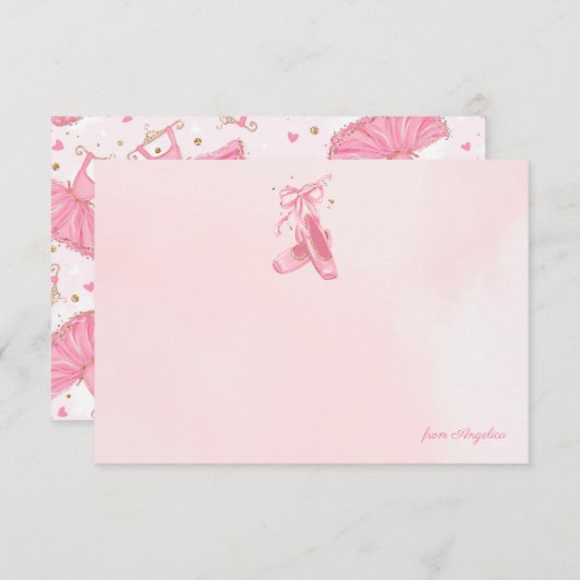 Ballerina Pointe Shoes Tutu Personalisierte Karte (Vorne/Hinten)