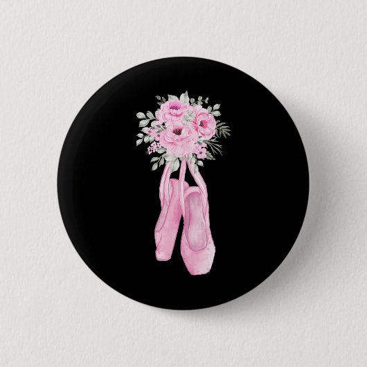 Ballerina Pointe Shows Blume Ballet Dancer Button (Vorderseite)