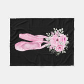 Ballerina Pointe Shows Blume Ballet Dancer Fleecedecke (Vorderseite (Horizontal))