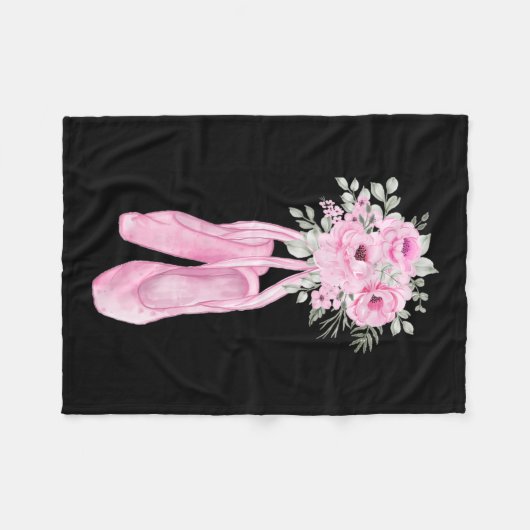 Ballerina Pointe Shows Blume Ballet Dancer Fleecedecke (Vorderseite (Horizontal))