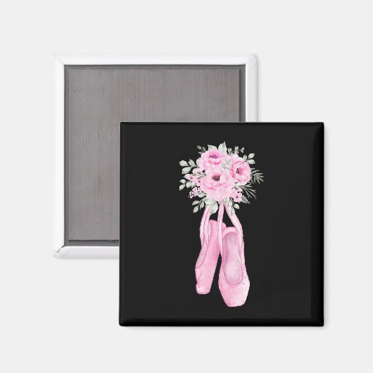 Ballerina Pointe Shows Blume Ballet Dancer Magnet (Vorderseite/Rückseite)