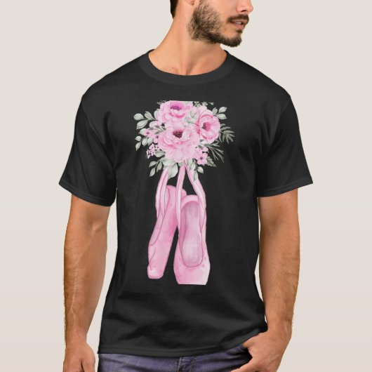 Ballerina Pointe Shows Blume Ballet Dancer T-Shirt (Vorderseite)