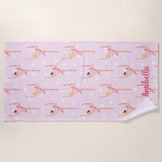 Ballerina Polka Dot Muster Design Strandtuch (Vorderseite)