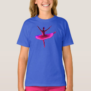 Ballerina-Pose Glow Violett Farben T-Shirt
