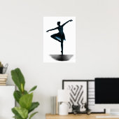 Ballerina-Poster "Grace" - blau Poster (Heimbüro)
