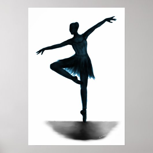 Ballerina-Poster "Grace" - blau Poster (Vorne)
