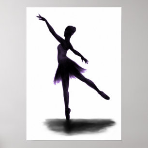 Ballerina-Poster "Practice macht Perfect" - lila Poster