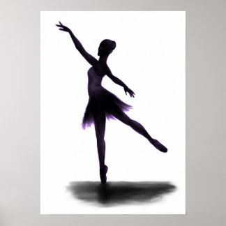 Ballerina-Poster "Practice macht Perfect" - lila Poster