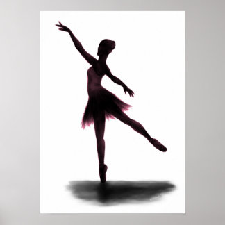 Ballerina-Poster "Practice macht Perfect" - rosa Poster