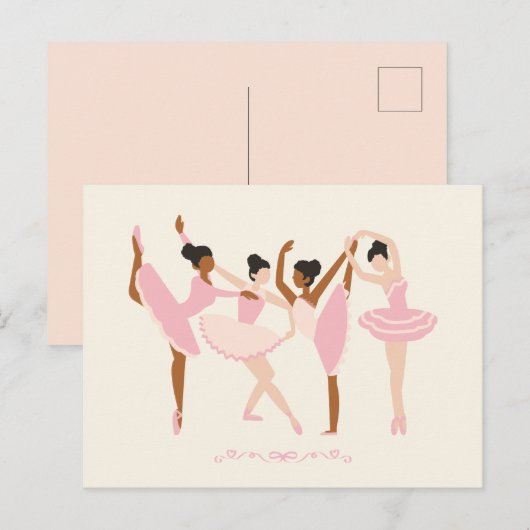 Ballerina Postkarte (Vorne/Hinten)