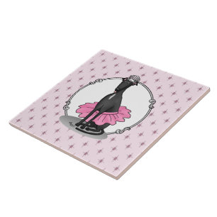 Ballerina Princess Greyhound Dog (schwarz) Fliese