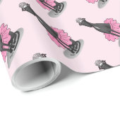 Ballerina Princess Greyhound Dog (schwarz) Geschenkpapier (Rolleneckpunkt)