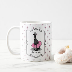 Ballerina Princess Greyhound Dog (schwarz) Kaffeetasse