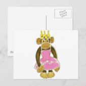 Ballerina Princess Monkey Postkarte (Vorne/Hinten)
