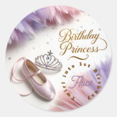 Ballerina Princess Party - Wirf in Magie! Runder Aufkleber (Vorderseite)