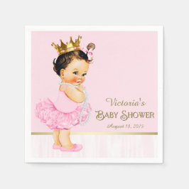 Ballerina Princess Pink Gold Baby Dusche Serviette