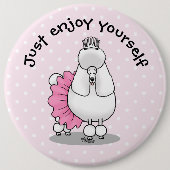 Ballerina Princess Poodle Dog (weiß) Button (Vorderseite)