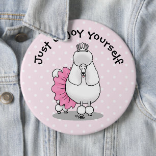 Ballerina Princess Poodle Dog (weiß) Button
