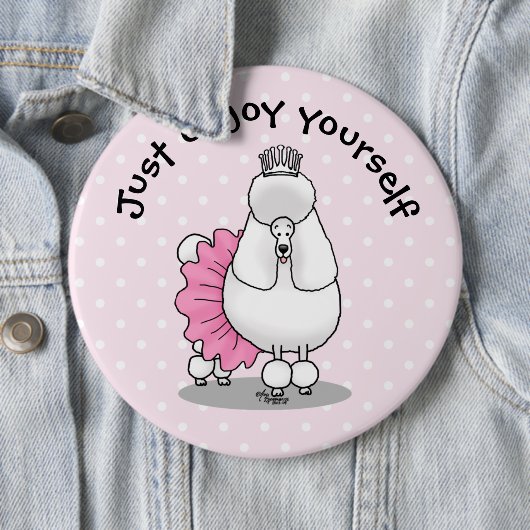 Ballerina Princess Poodle Dog (weiß) Button (Beispiel)