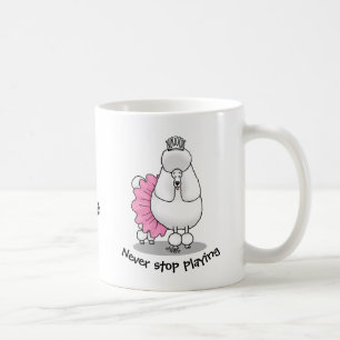 Ballerina Princess Poodle Dog (weiß) Kaffeetasse