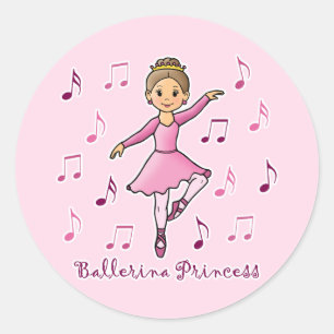 Ballerina Princess Runder Aufkleber
