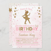 Ballerina Princess Sparkle Einladung zum Geburtsta (Vorne/Hinten)