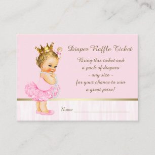 Ballerina-Prinzessin Diaper Raffle Ticket Begleitkarte