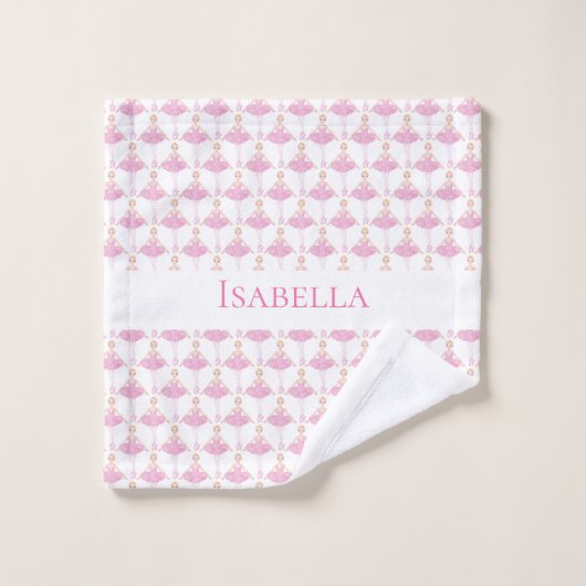 Ballerina Prinzessin Tänzerin Rosa Weiße Mädchen M Badhandtuch Set (Waschlappen)