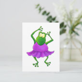 Ballerina Purple Tutu Dancing Frog Postkarte (Stehend Vorderseite)