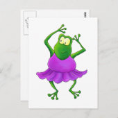 Ballerina Purple Tutu Dancing Frog Postkarte (Vorne/Hinten)